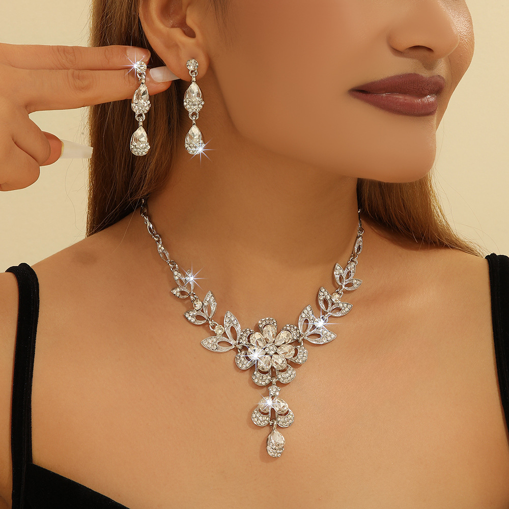 2-piece crystal jewelry set#TL4255