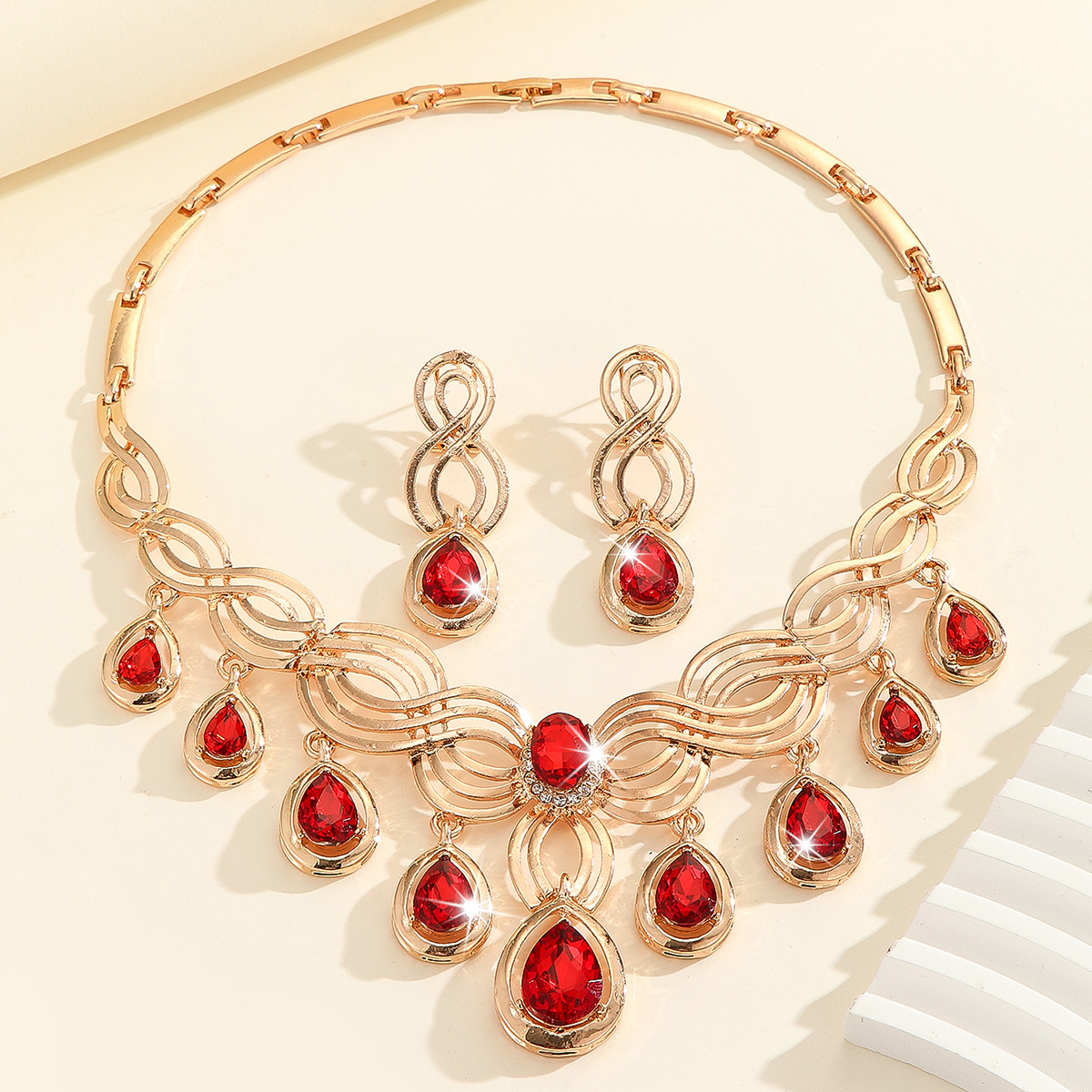 4-piece crystal jewelry set#TL4068