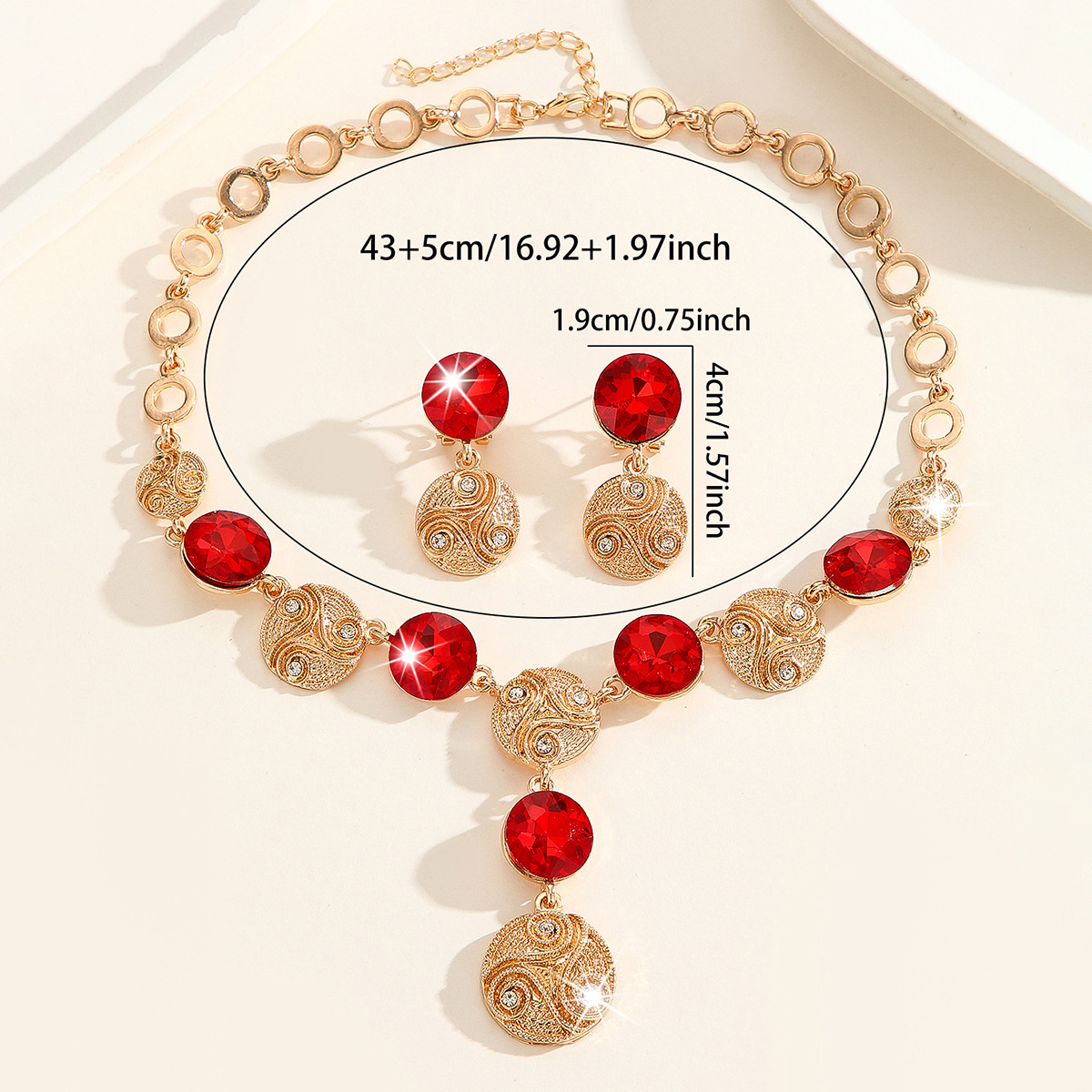 2-piece crystal jewelry set#T4252