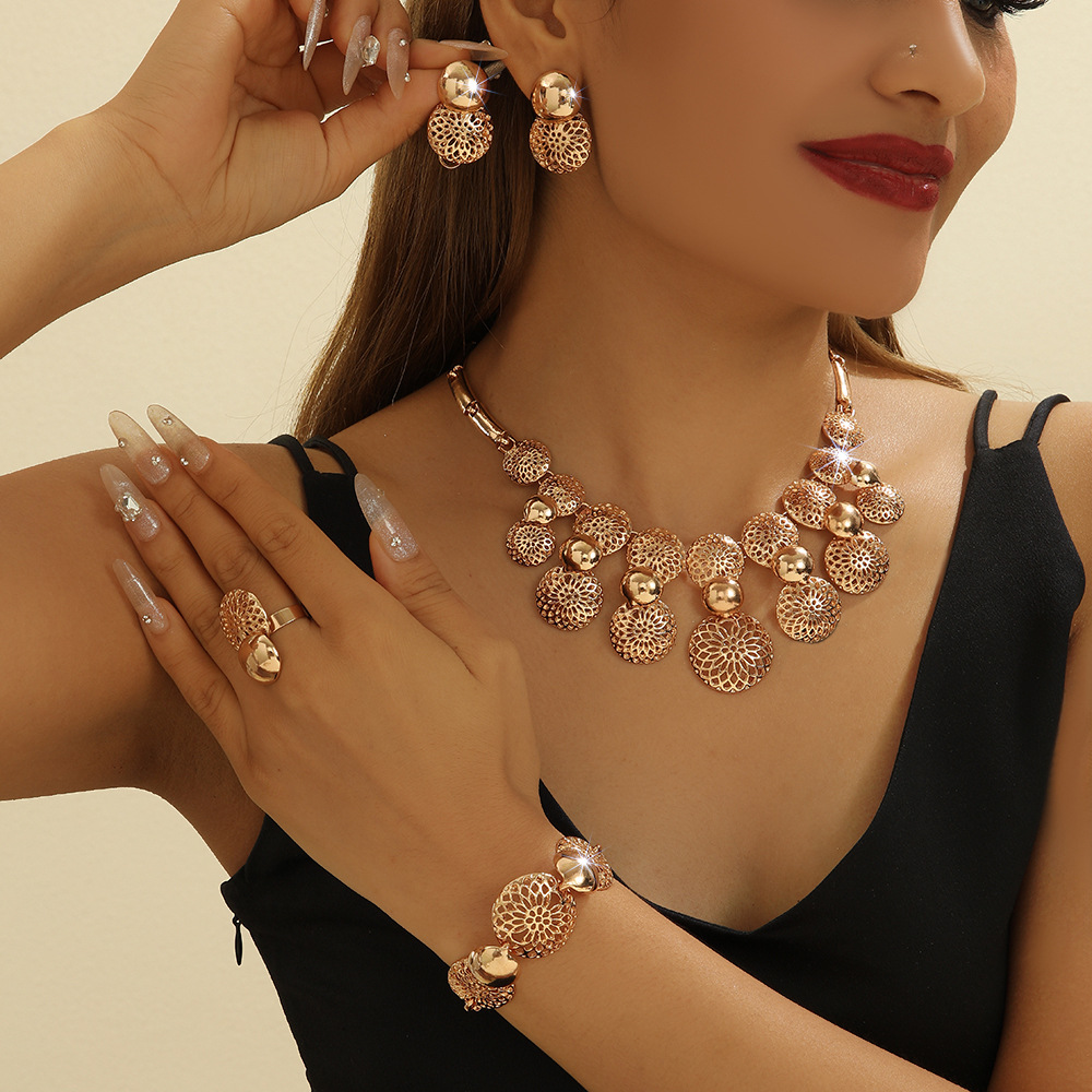 4-piece crystal jewelry set#TL4181