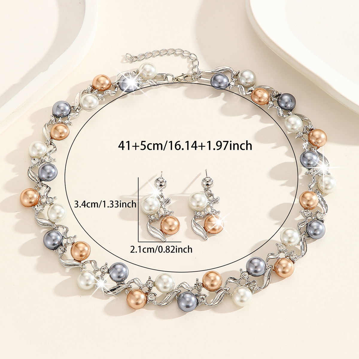 2-piece crystal jewelry set#TL0004