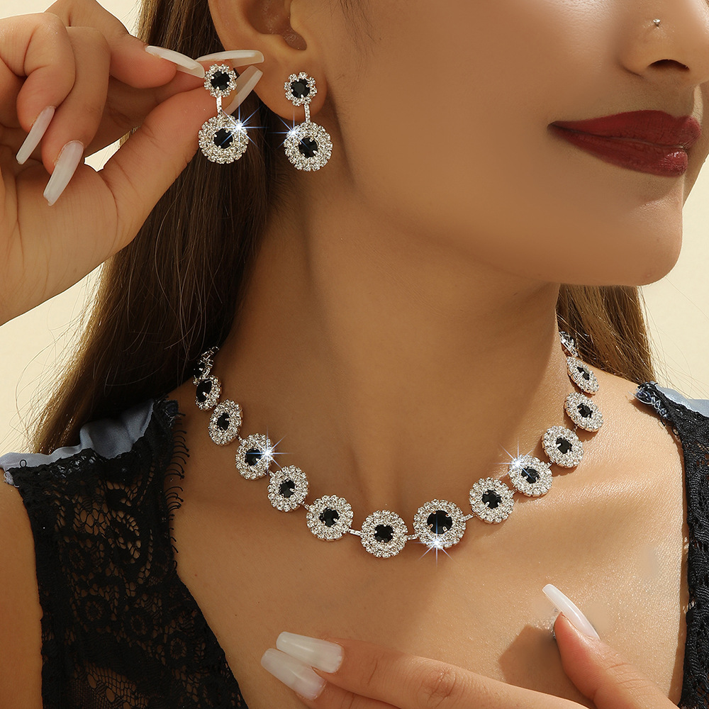 2-piece crystal jewelry set#TL00342