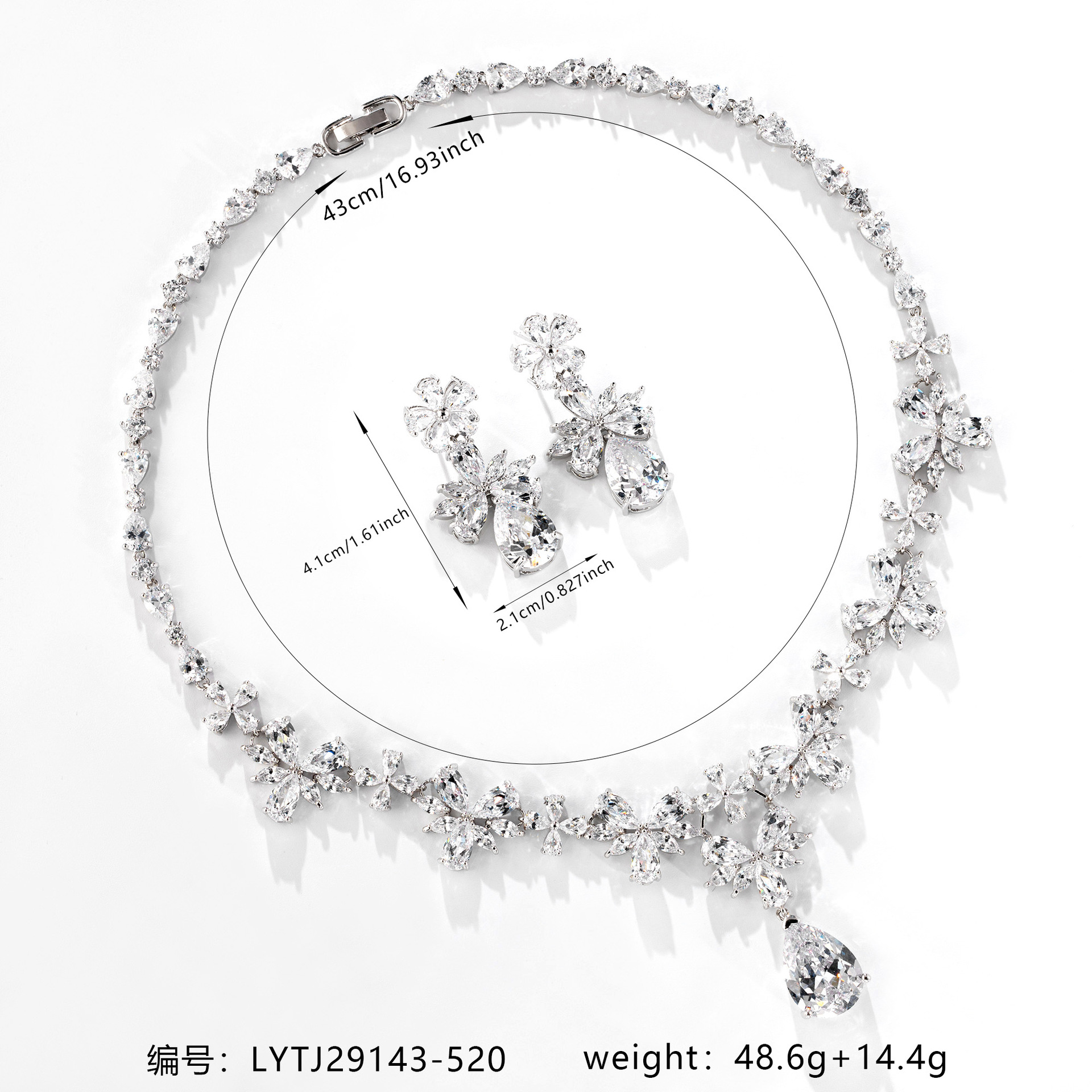 Zircon jewelry set#LYTJ29143