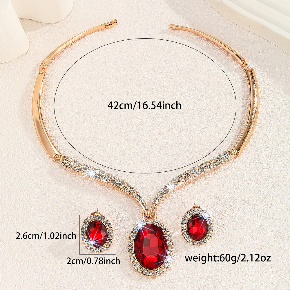 2-piece crystal jewelry set#TL4418