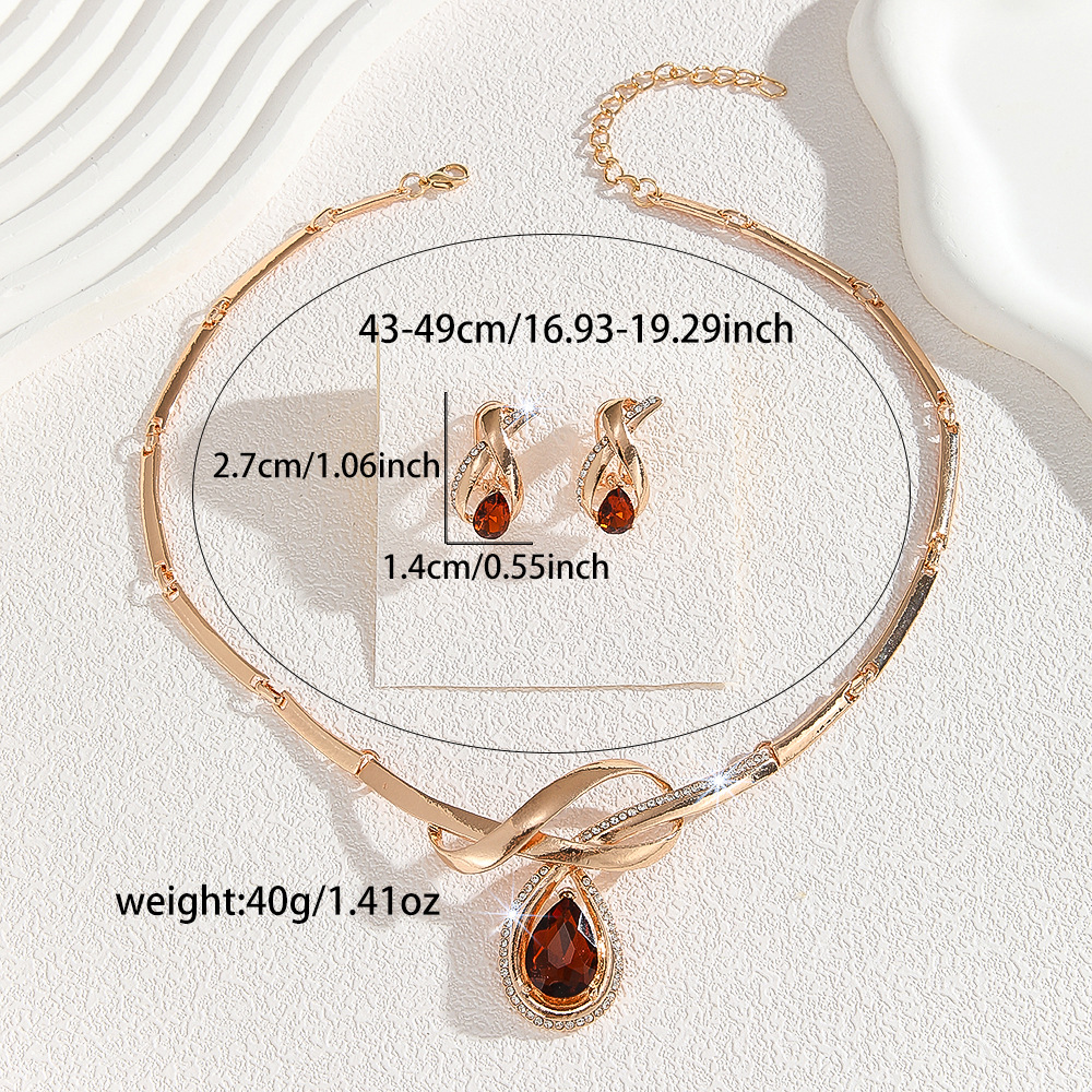 2-piece crystal jewelry set#TL4019