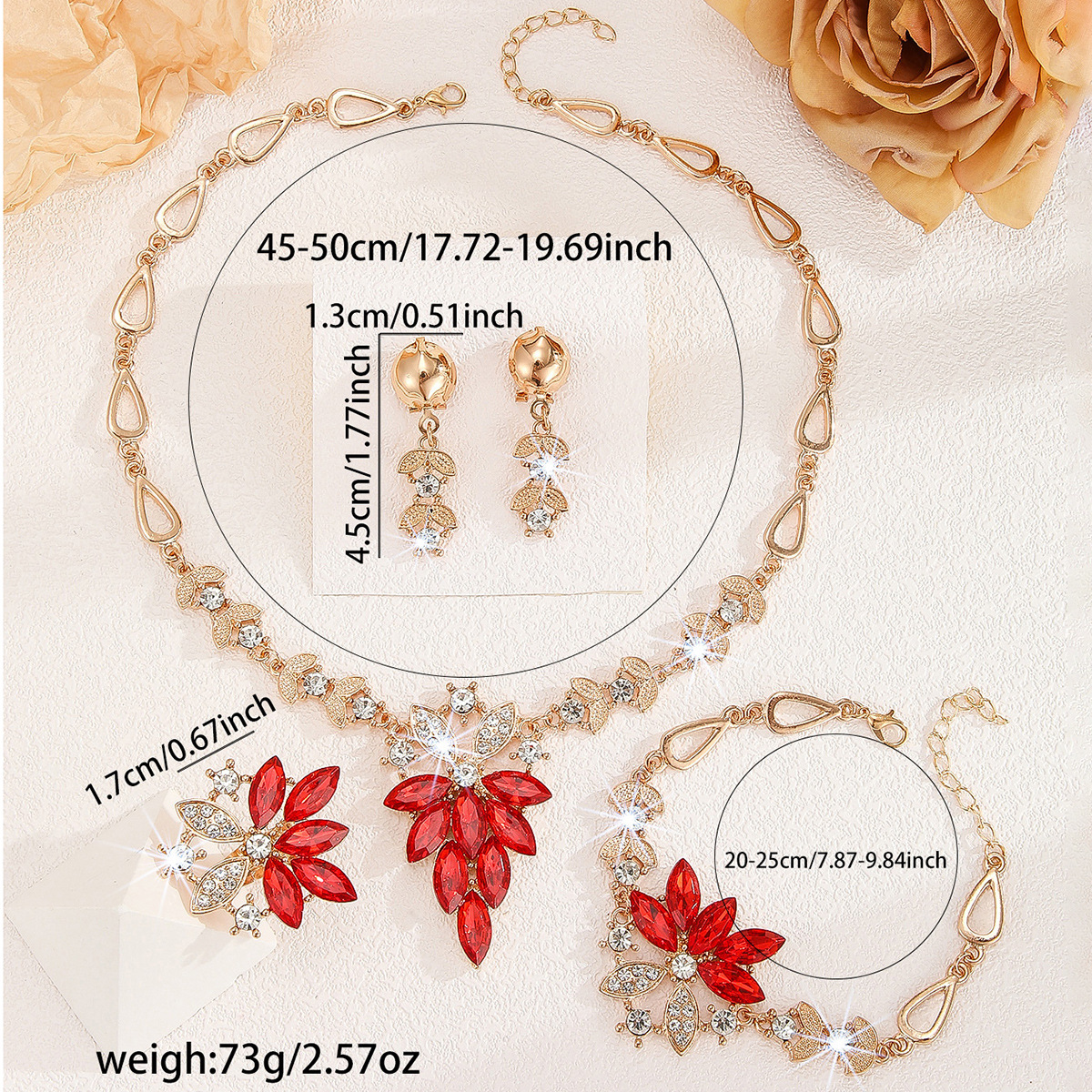 4-piece crystal jewelry set#TL4026