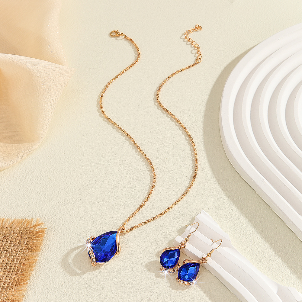 2-piece crystal jewelry set#2103