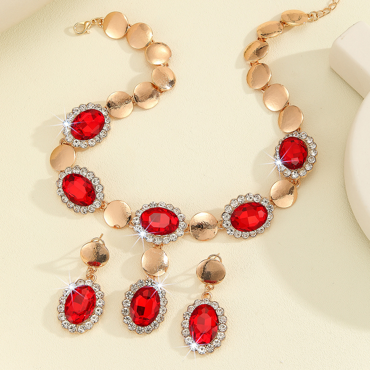 2-piece crystal jewelry set#TL4210