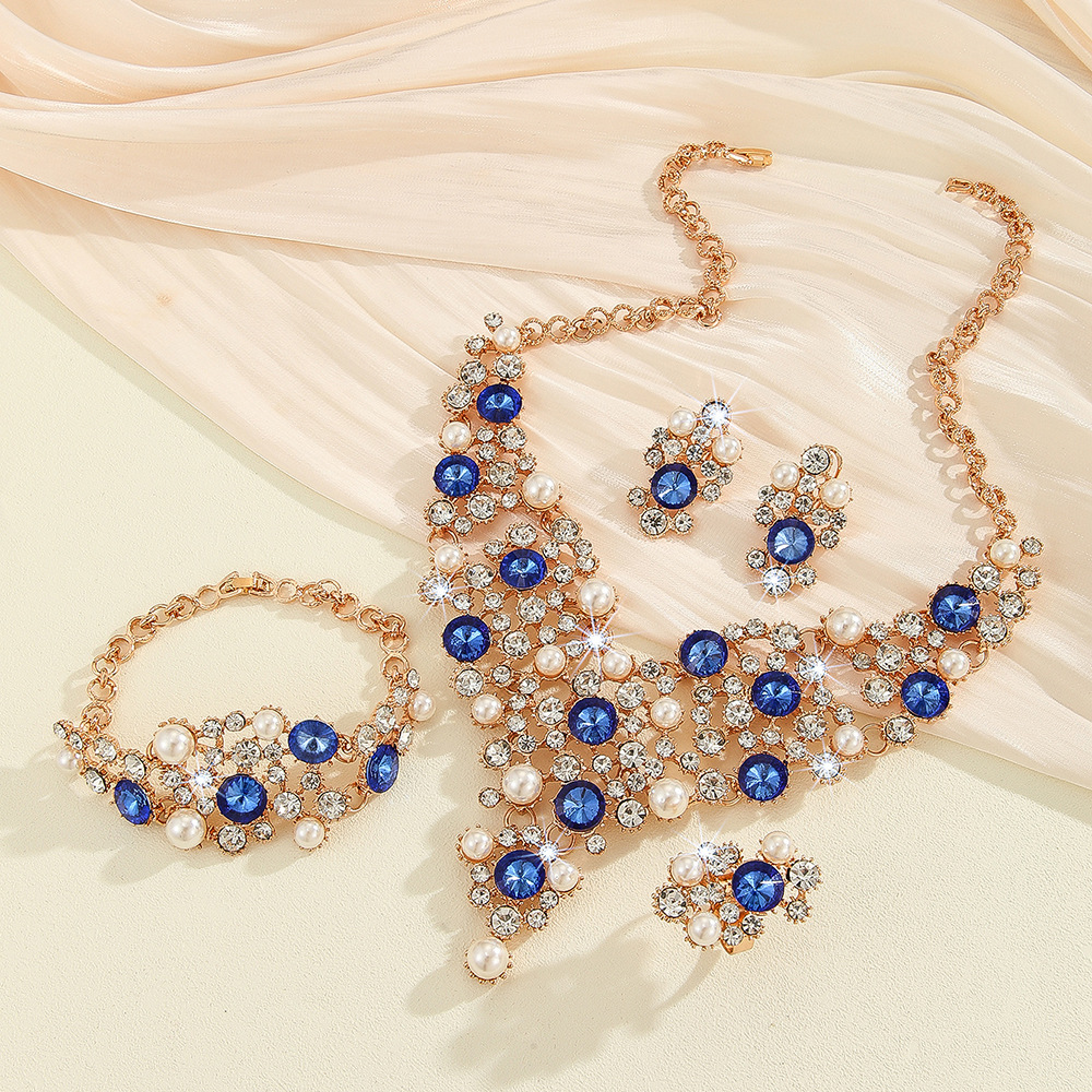 4-piece crystal jewelry set#TL4232