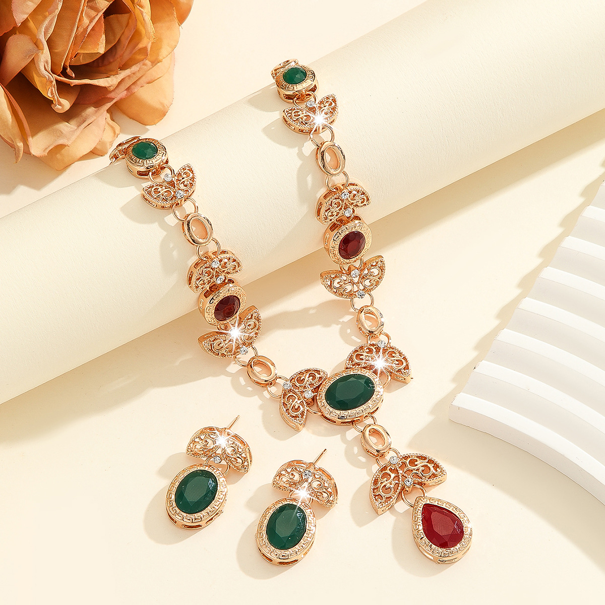 2-piece crystal jewelry set#TL4165