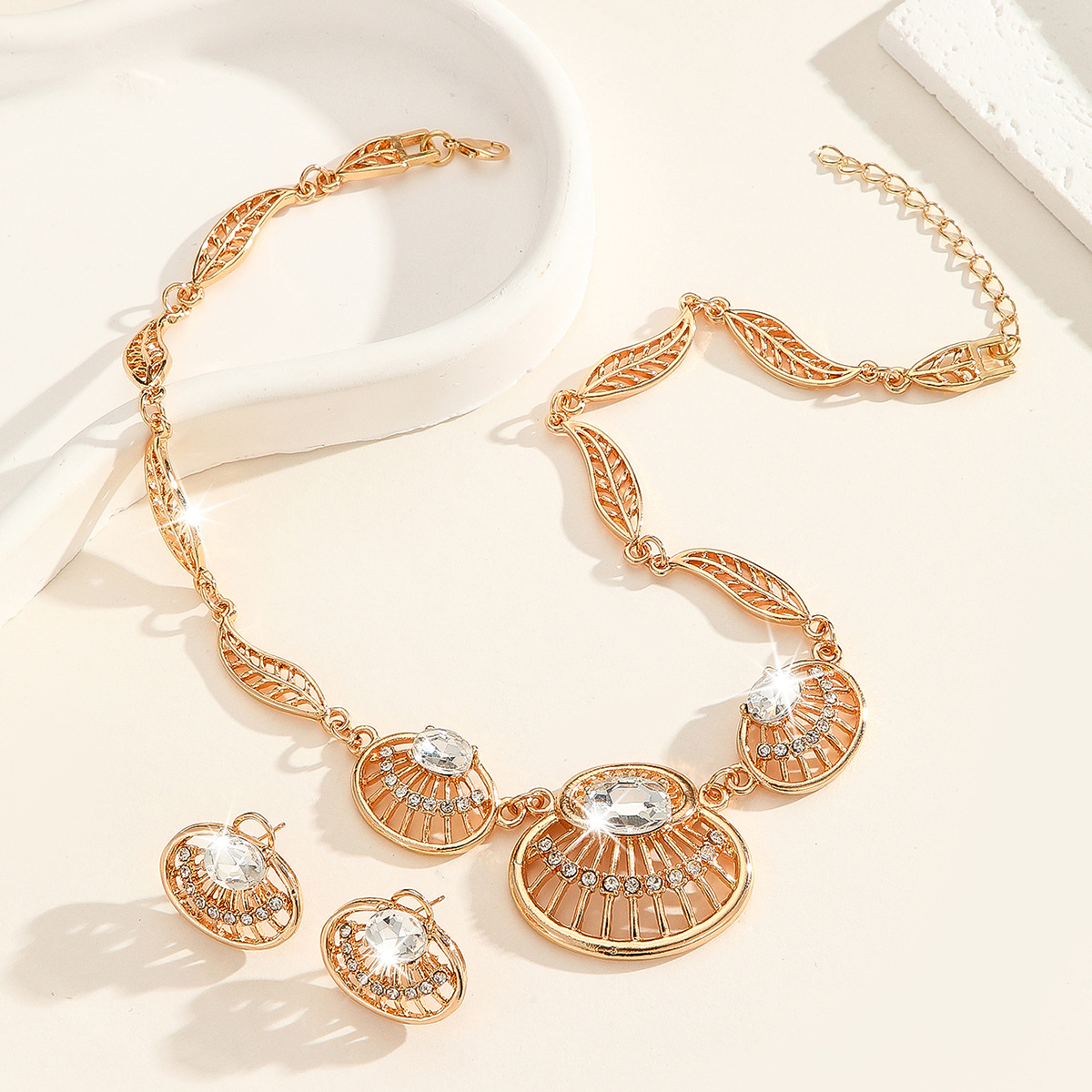 2-piece crystal jewelry set#TL4217