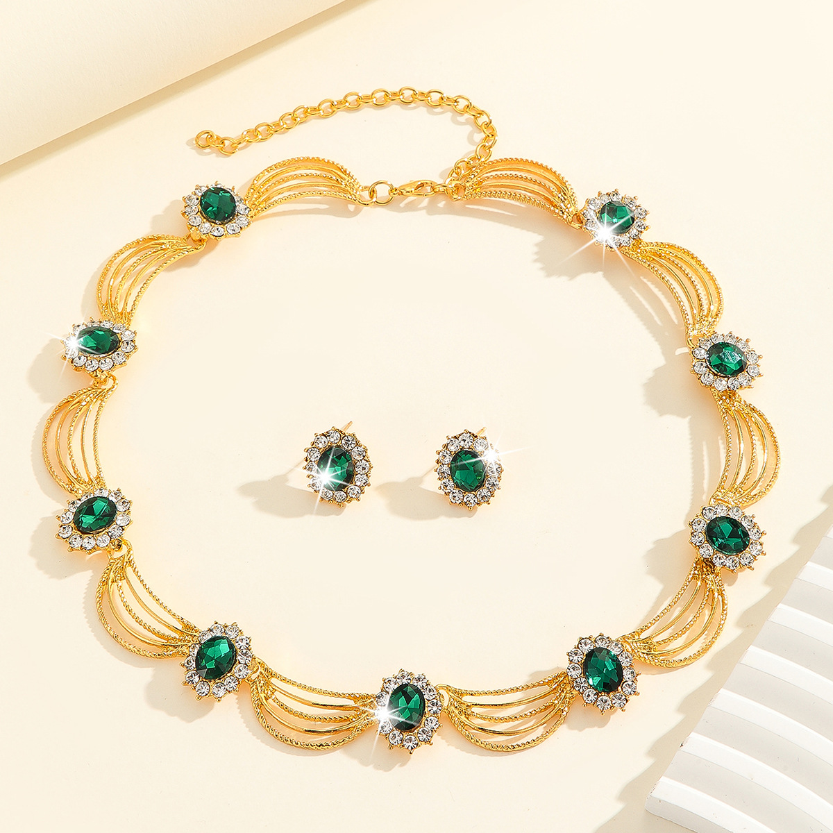 2-piece crystal jewelry set#TL0065