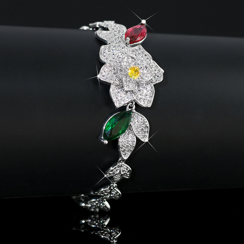 New floral zircon bracelet