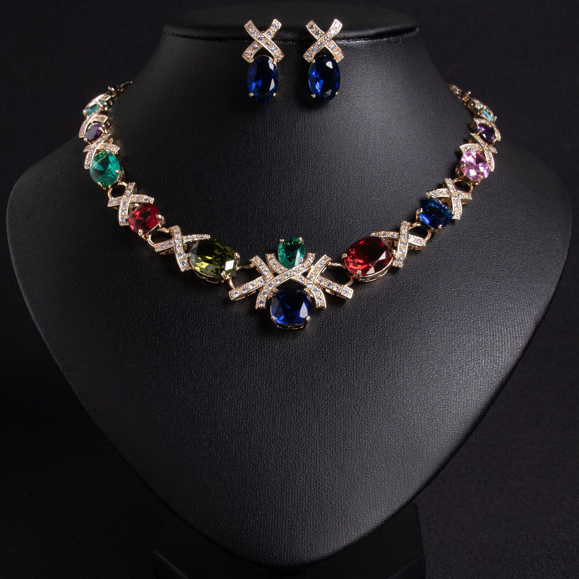 New elegant zircon jewelry set