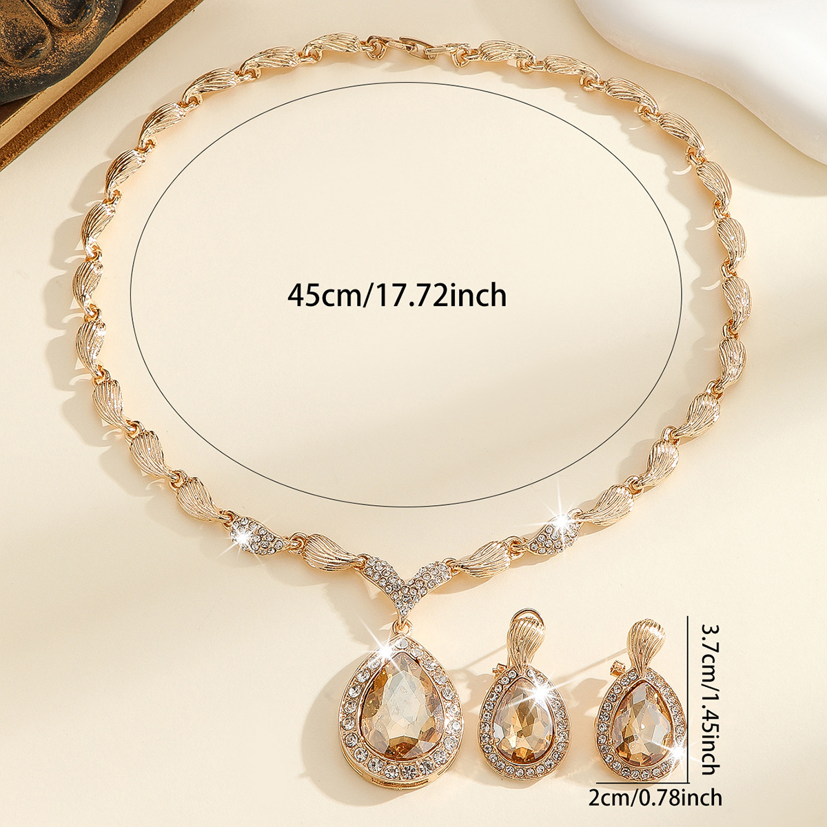 2-piece crystal jewelry set#TL4078-1