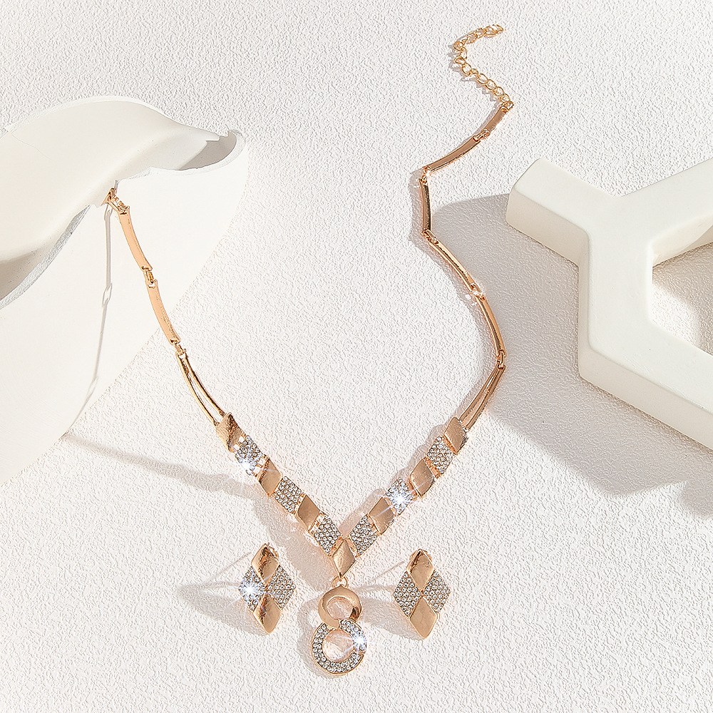 2-piece crystal jewelry set#TL4027