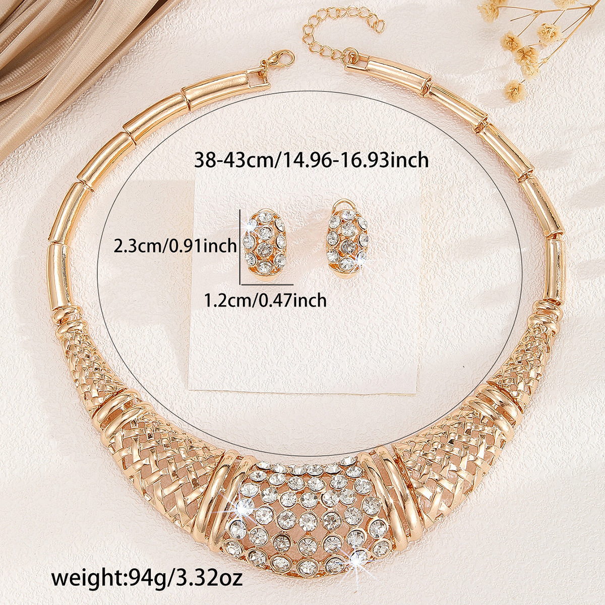 2-piece crystal jewelry set#TL4147