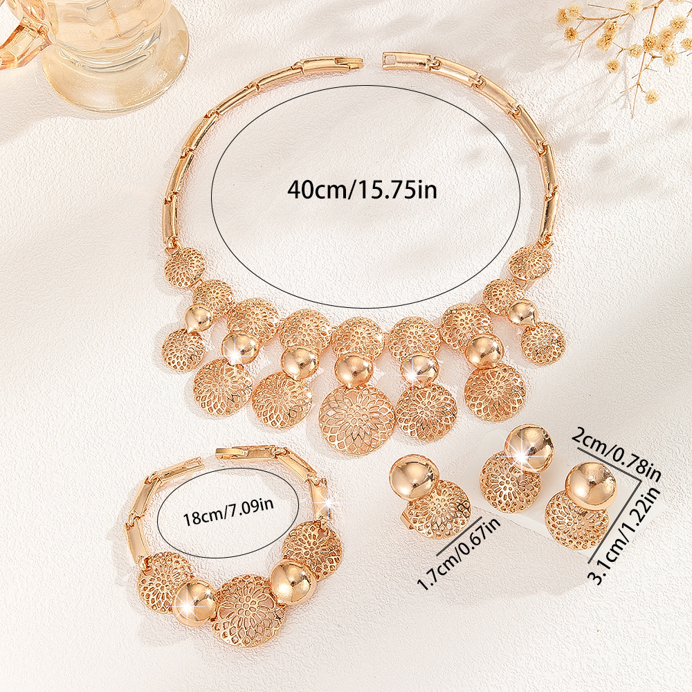 4-piece crystal jewelry set#TL4181