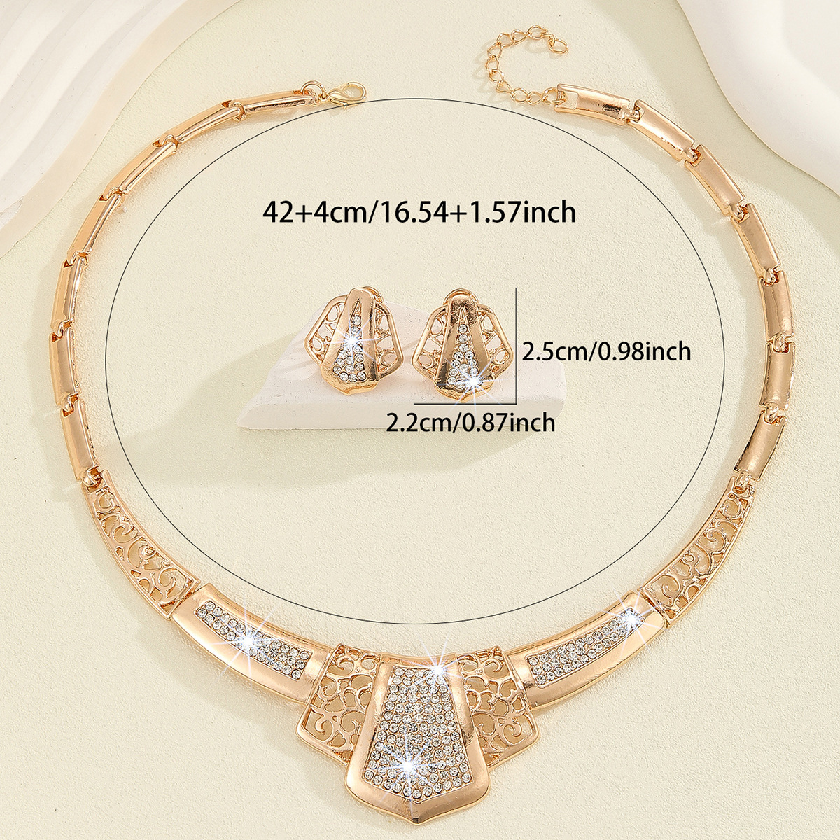 2-piece crystal jewelry set#TL4114