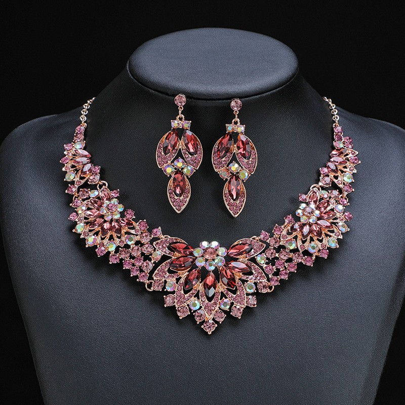 2-piece crystal jewelry set#TL005415