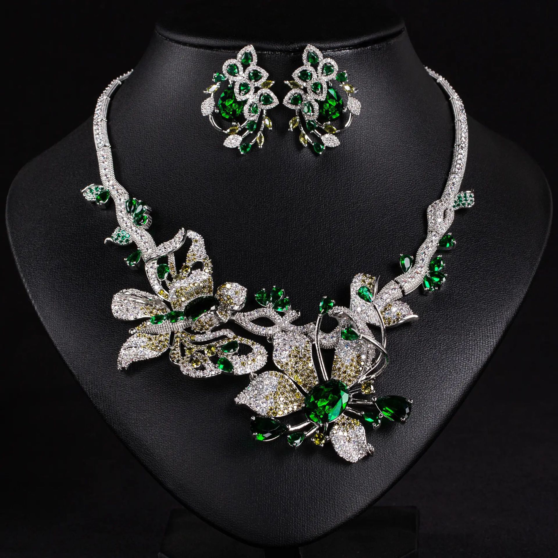 New Floral Butterfly Zirconia Jewelry Set