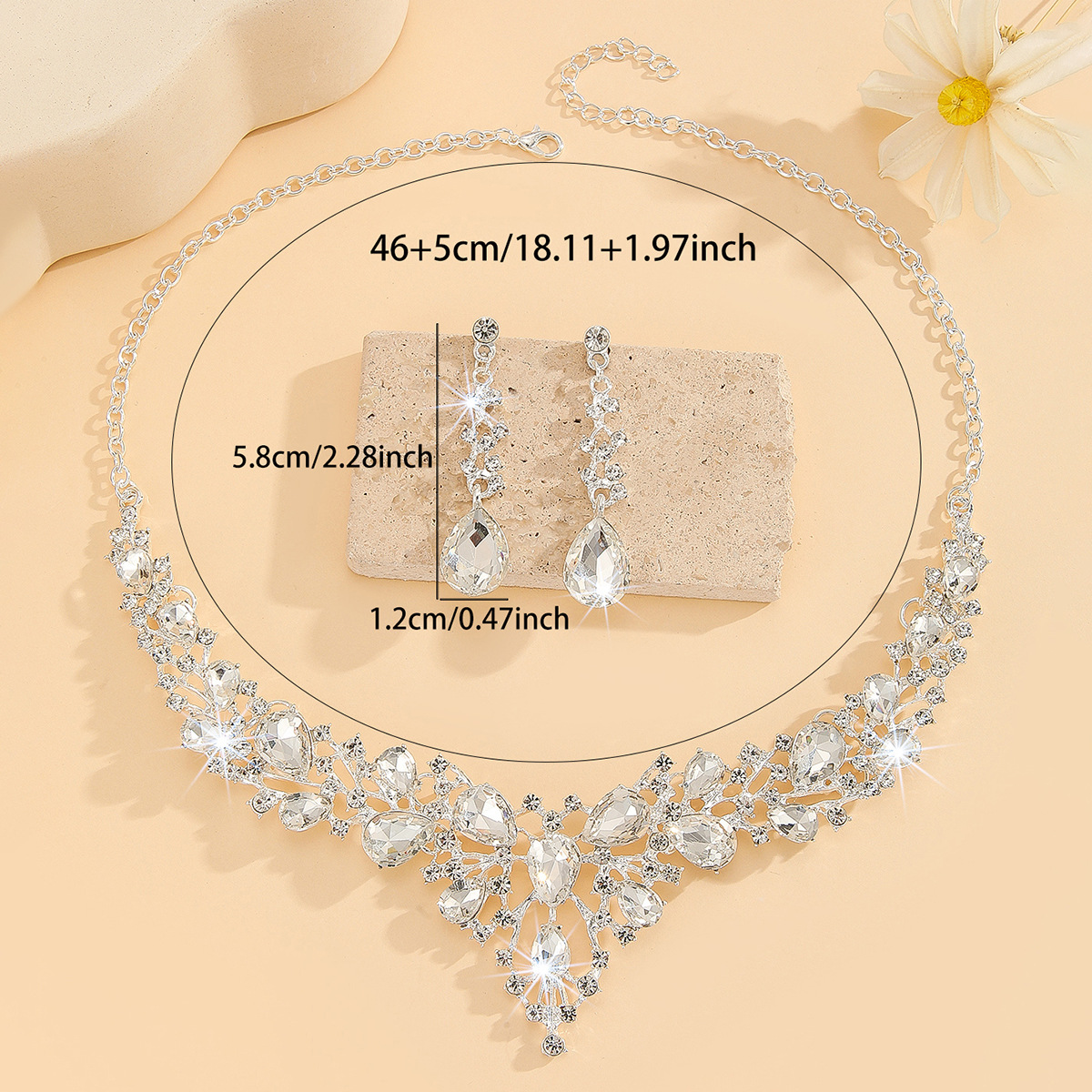 2-piece crystal jewelry set#TL0266