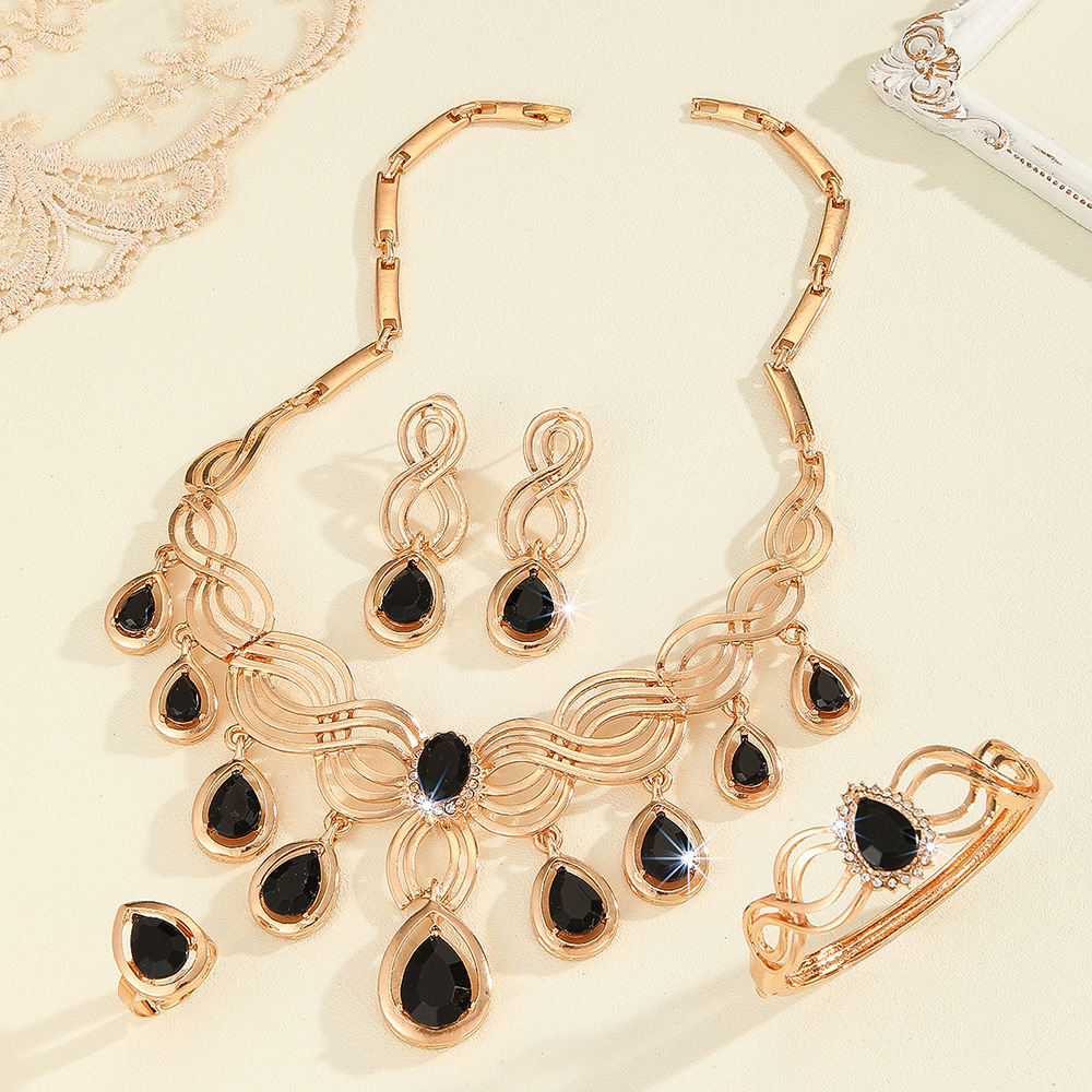 4-piece crystal jewelry set#TL4068