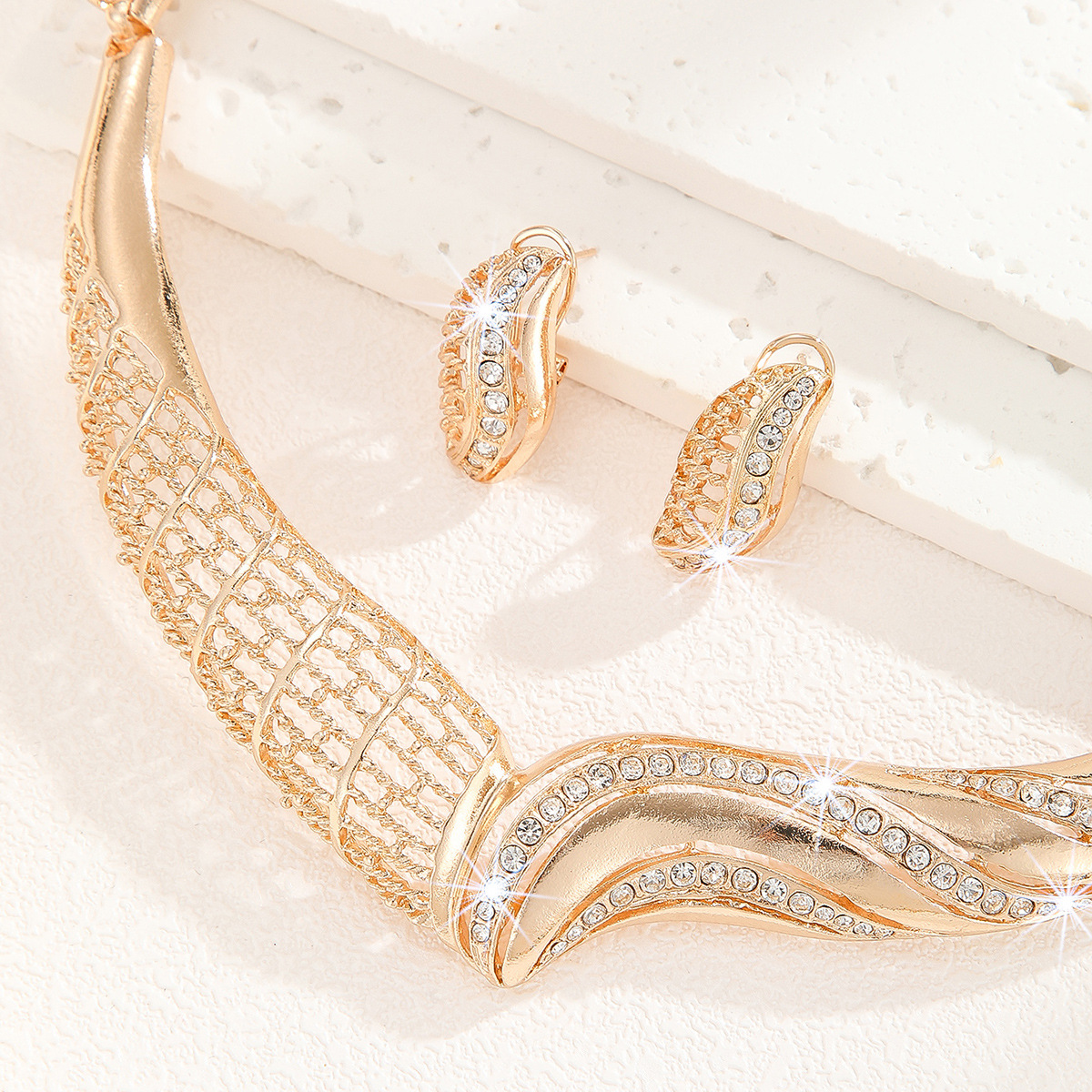 2-piece crystal jewelry set#TL4062