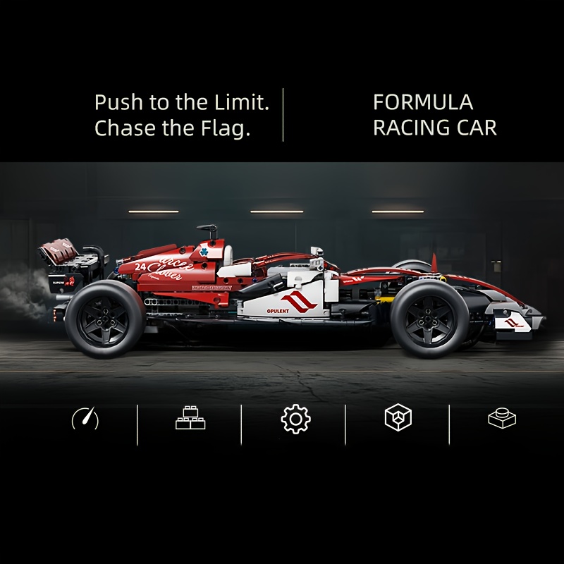 Black/Red Formula 1 Racing Car Model Building Kit – 1:10 Scale