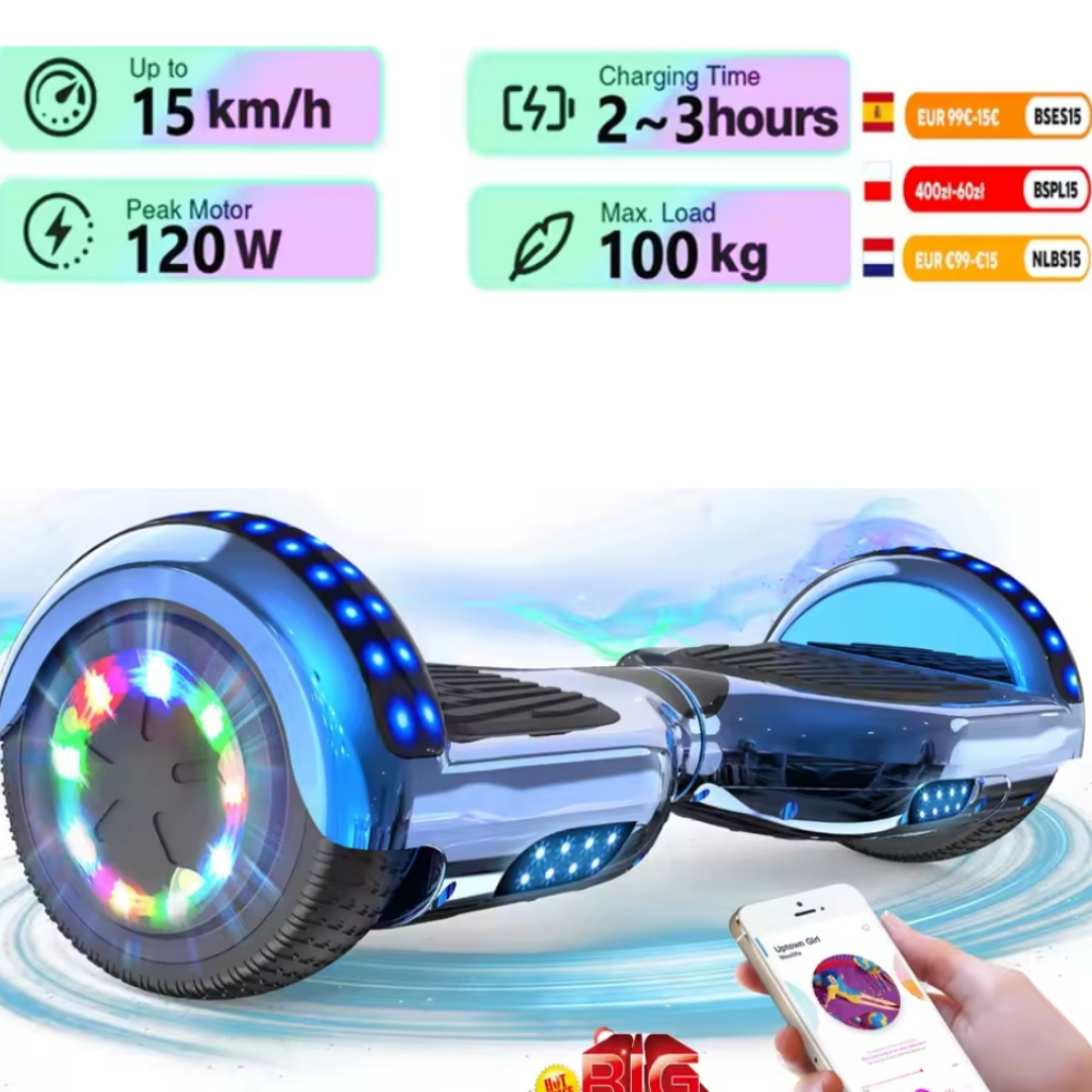 6.5" Hoverboard with LED Lights and Bluetooth
