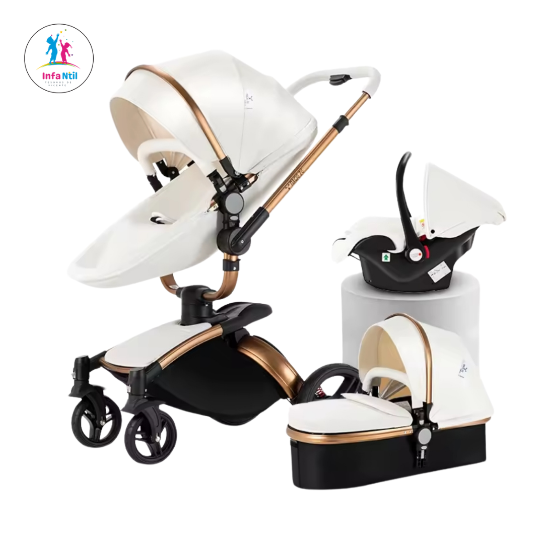 Multifunctional 3 in 1 Waterproof PU Baby Stroller