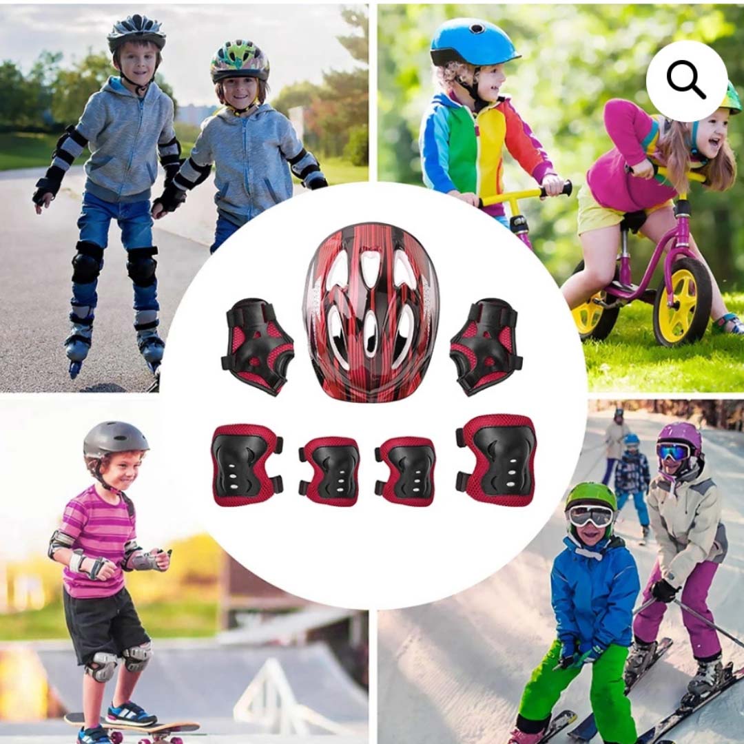 Adjustable children's protective sports set for bicycles, skates and skateboards