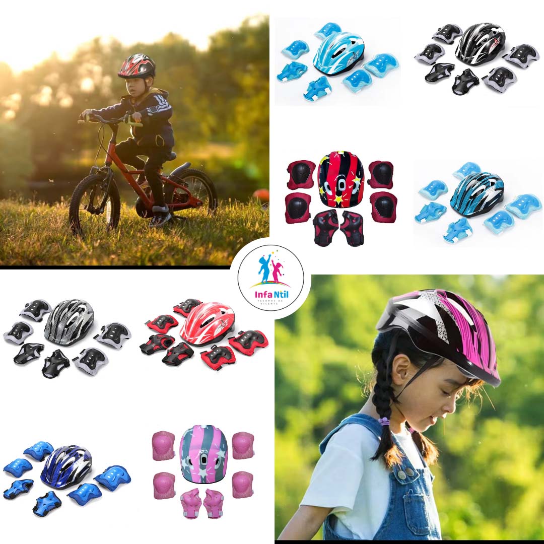 Adjustable children's protective sports set for bicycles, skates and skateboards