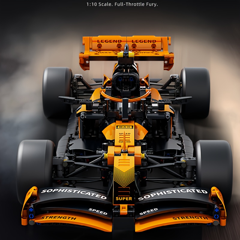 Orange Formula 1 Racing Car Model Building Kit – 1:10 Scale