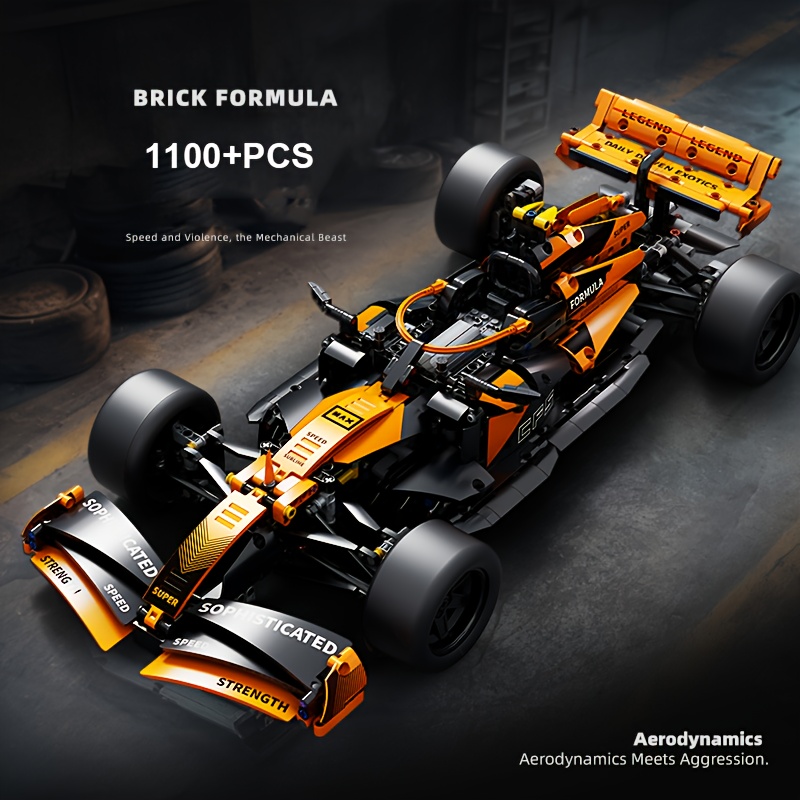 Orange Formula 1 Racing Car Model Building Kit – 1:10 Scale