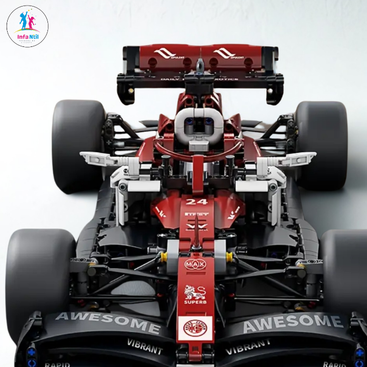 Black/Red Formula 1 Racing Car Model Building Kit – 1:10 Scale