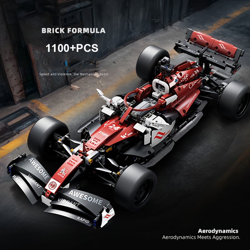Black/Red Formula 1 Racing Car Model Building Kit – 1:10 Scale