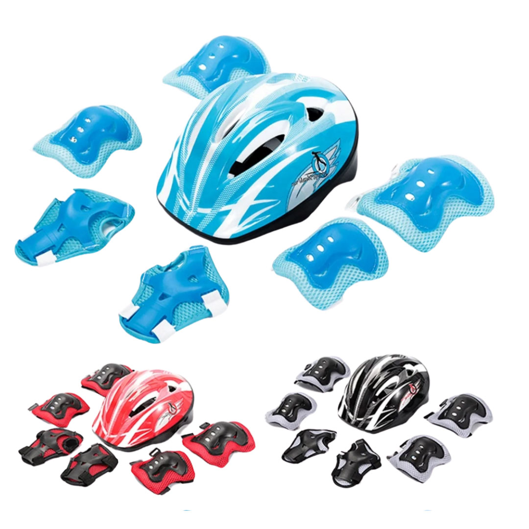 Adjustable children's protective sports set for bicycles, skates and skateboards