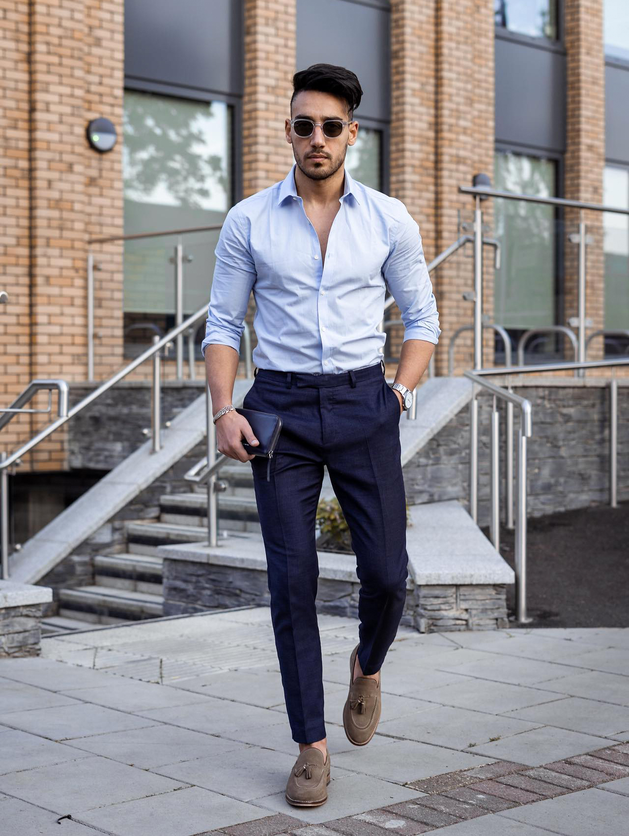 Men's Slim-Fit Light Blue Shirt