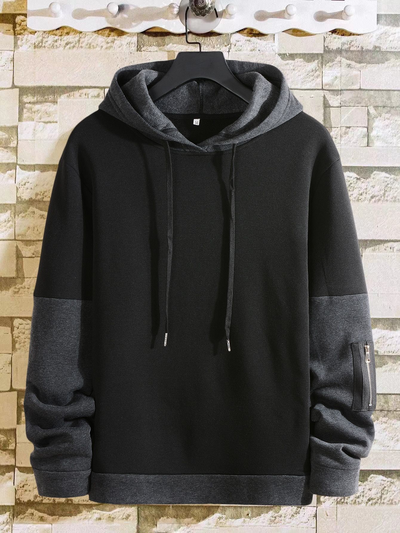 Black and Gray Hooded Sweatshirt