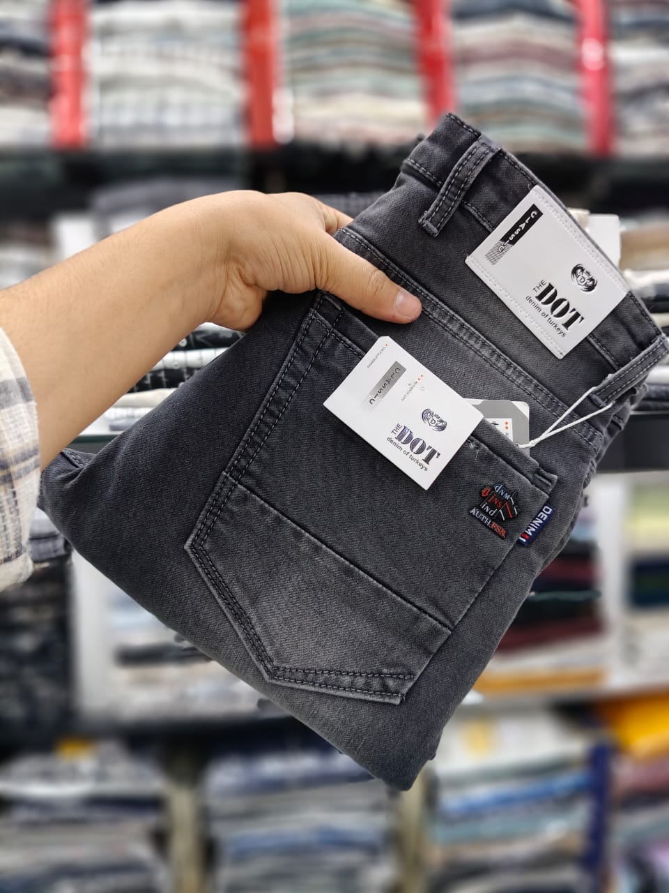 Dark Grey Denim Jeans