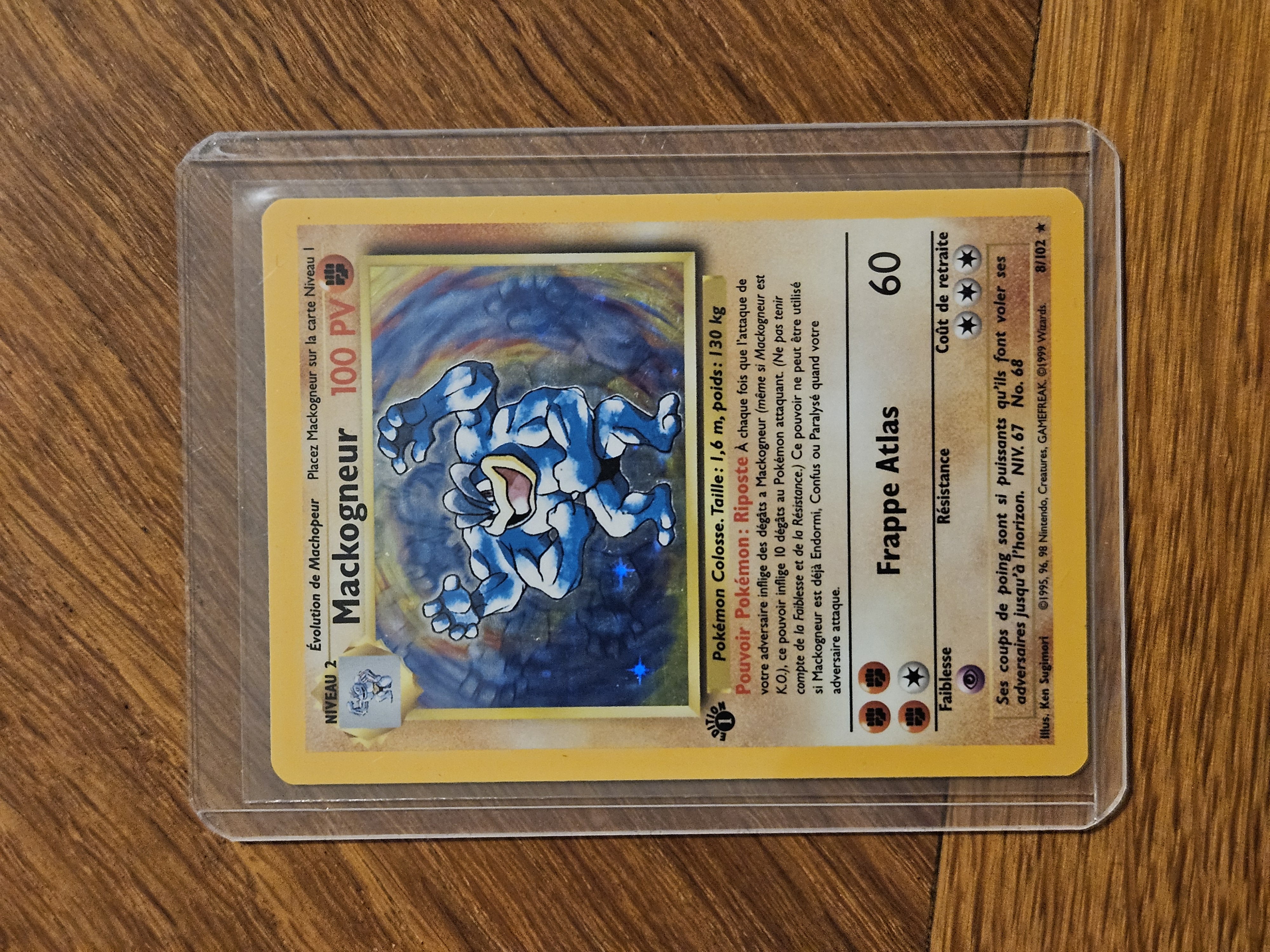 Carte Pokémon Makogneur 1ère édition set de base FR