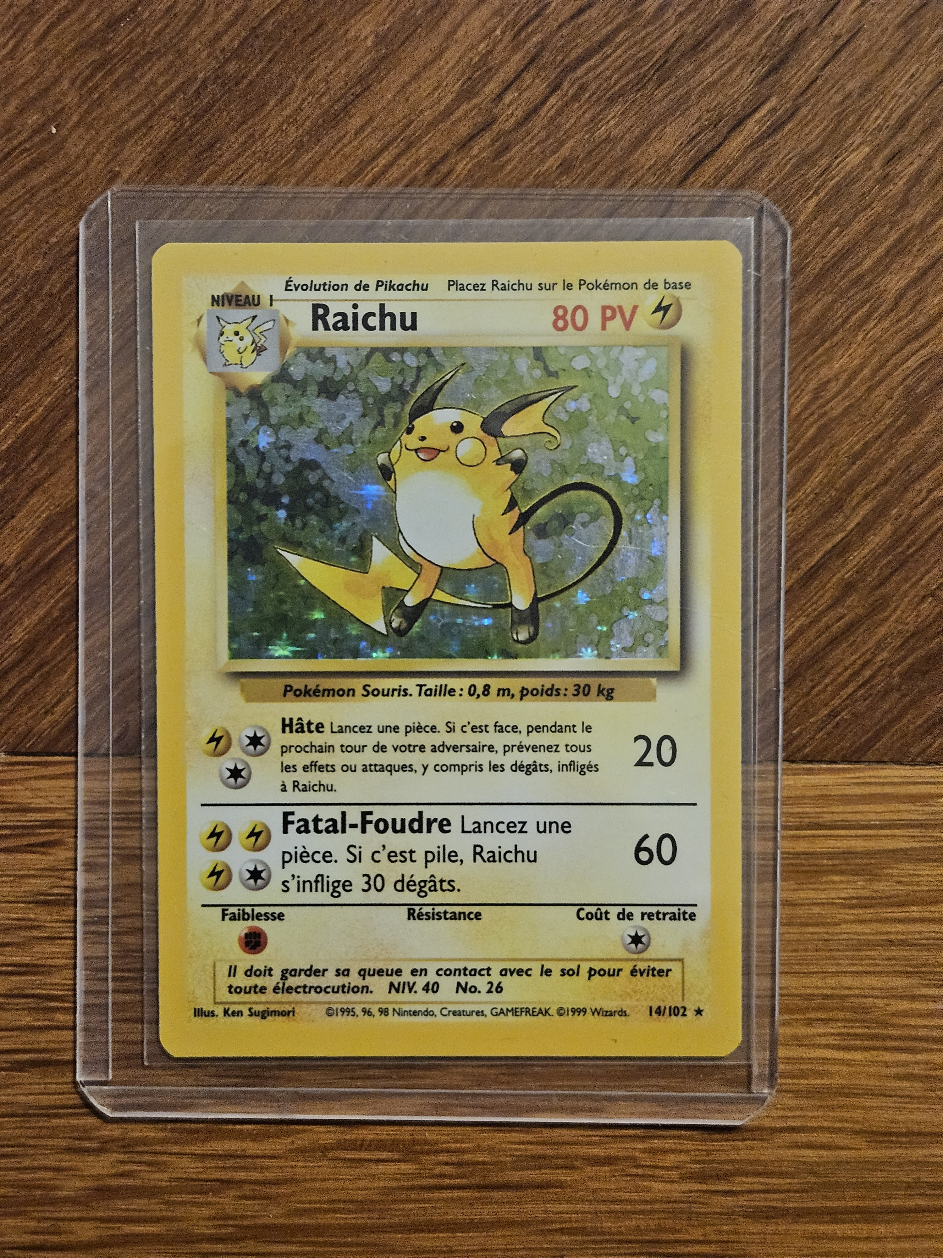 Carte Pokémon Raichu Set de base FR