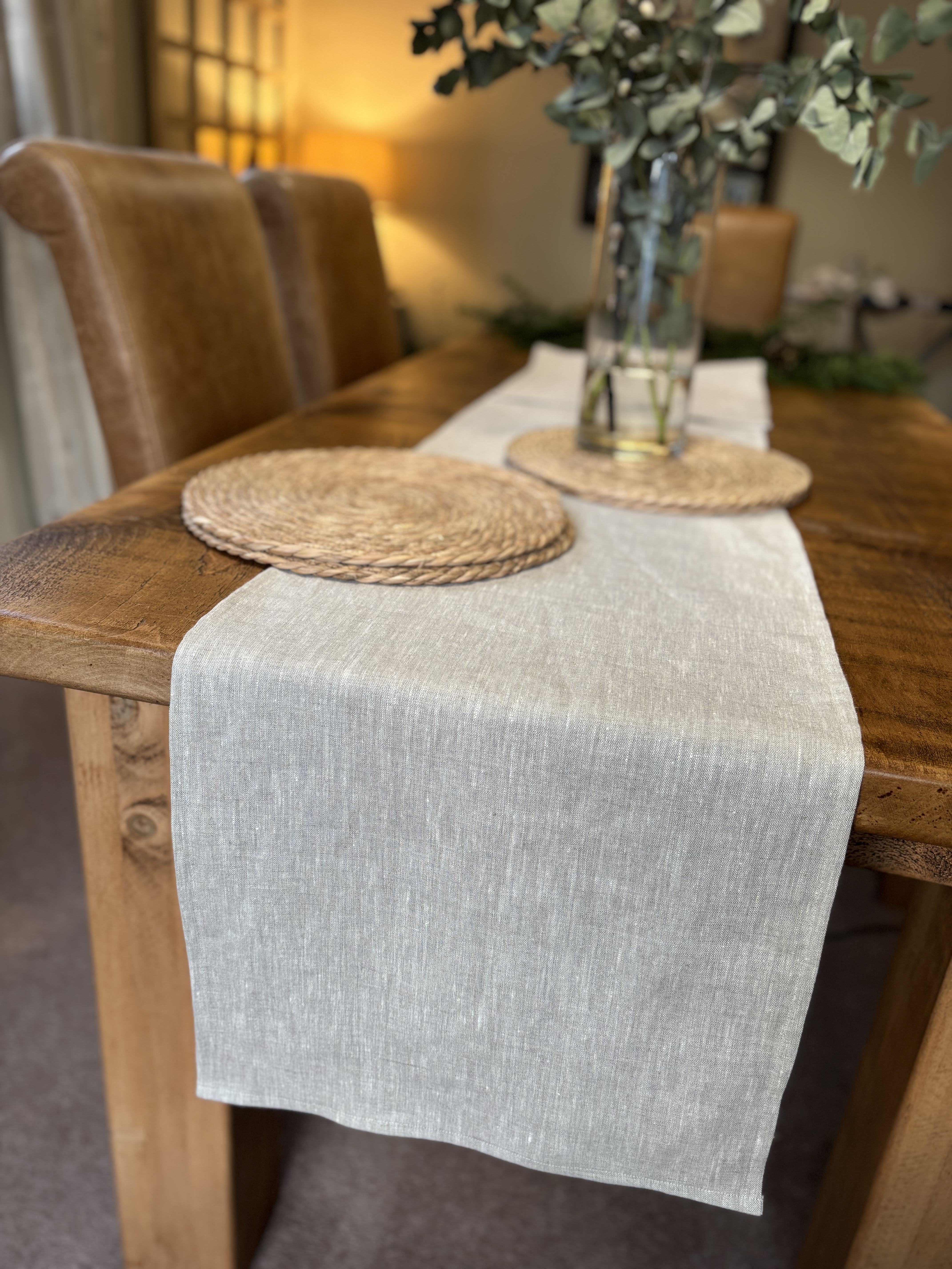 Rustic Linen Table Runner