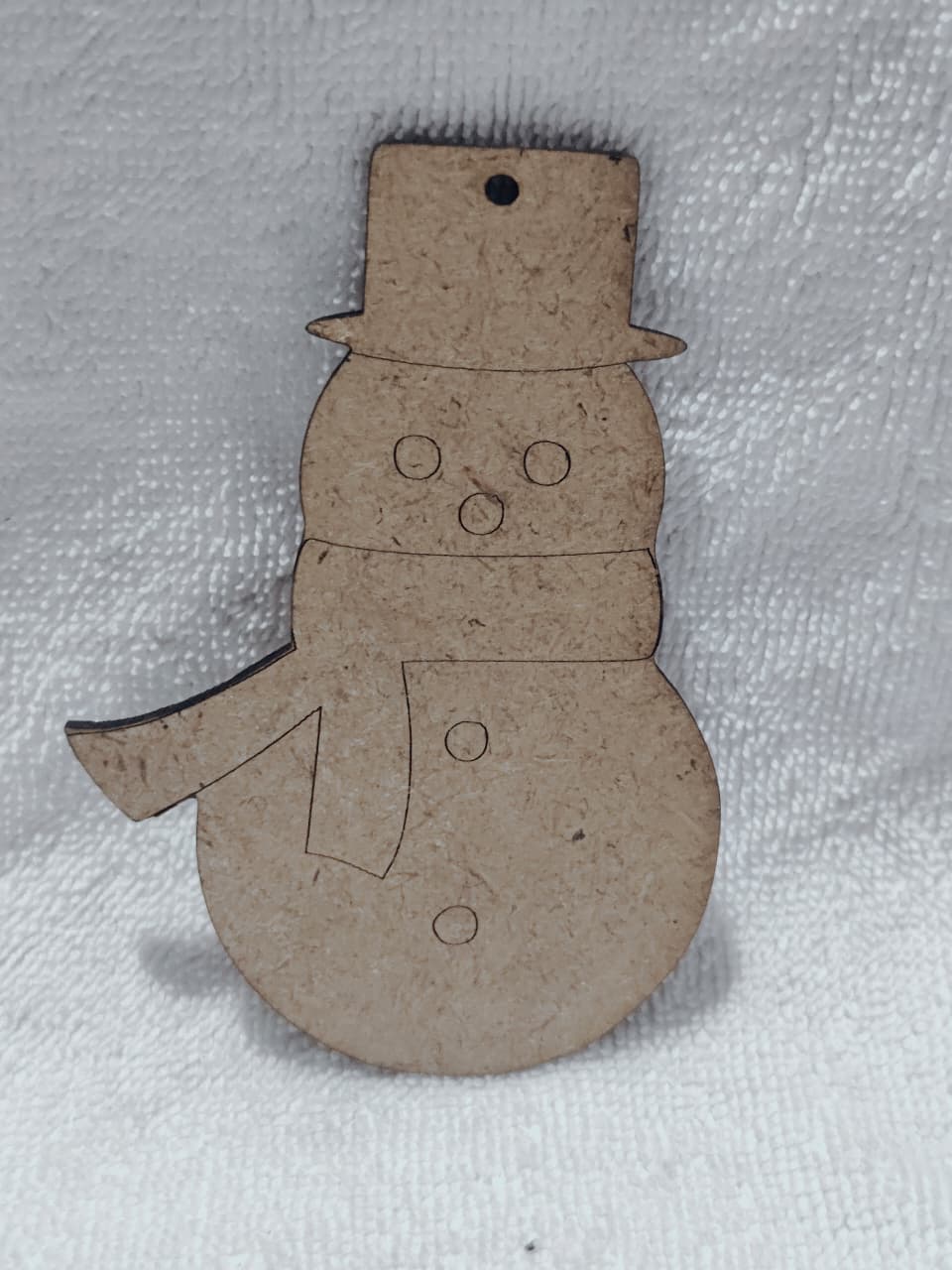 Wooden Snowman Ornament - 4 inch