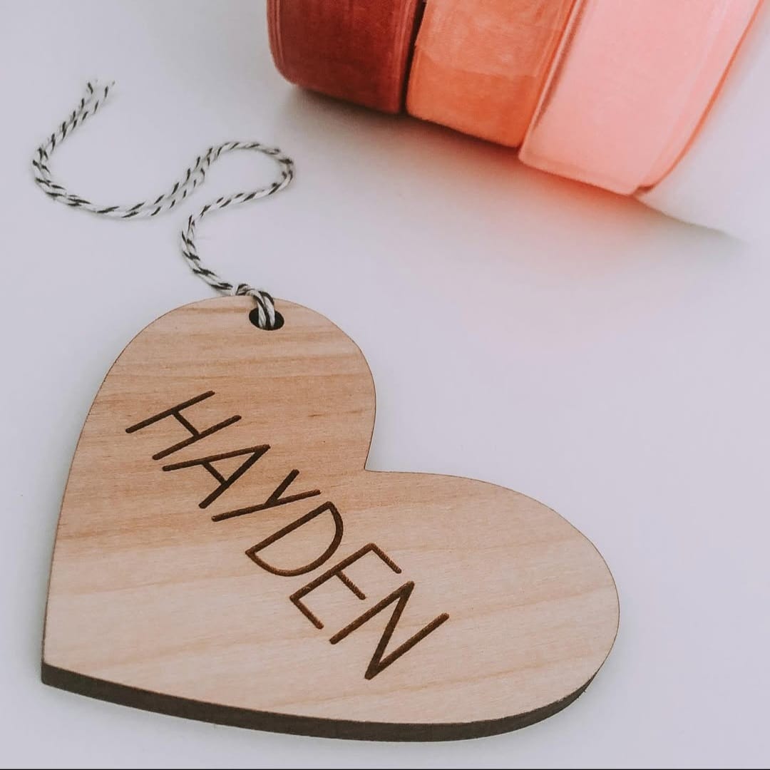 Heart shaped name tags