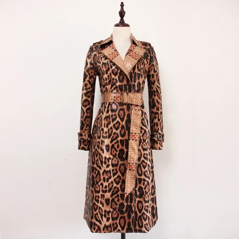 Leopard Print Trench Coat