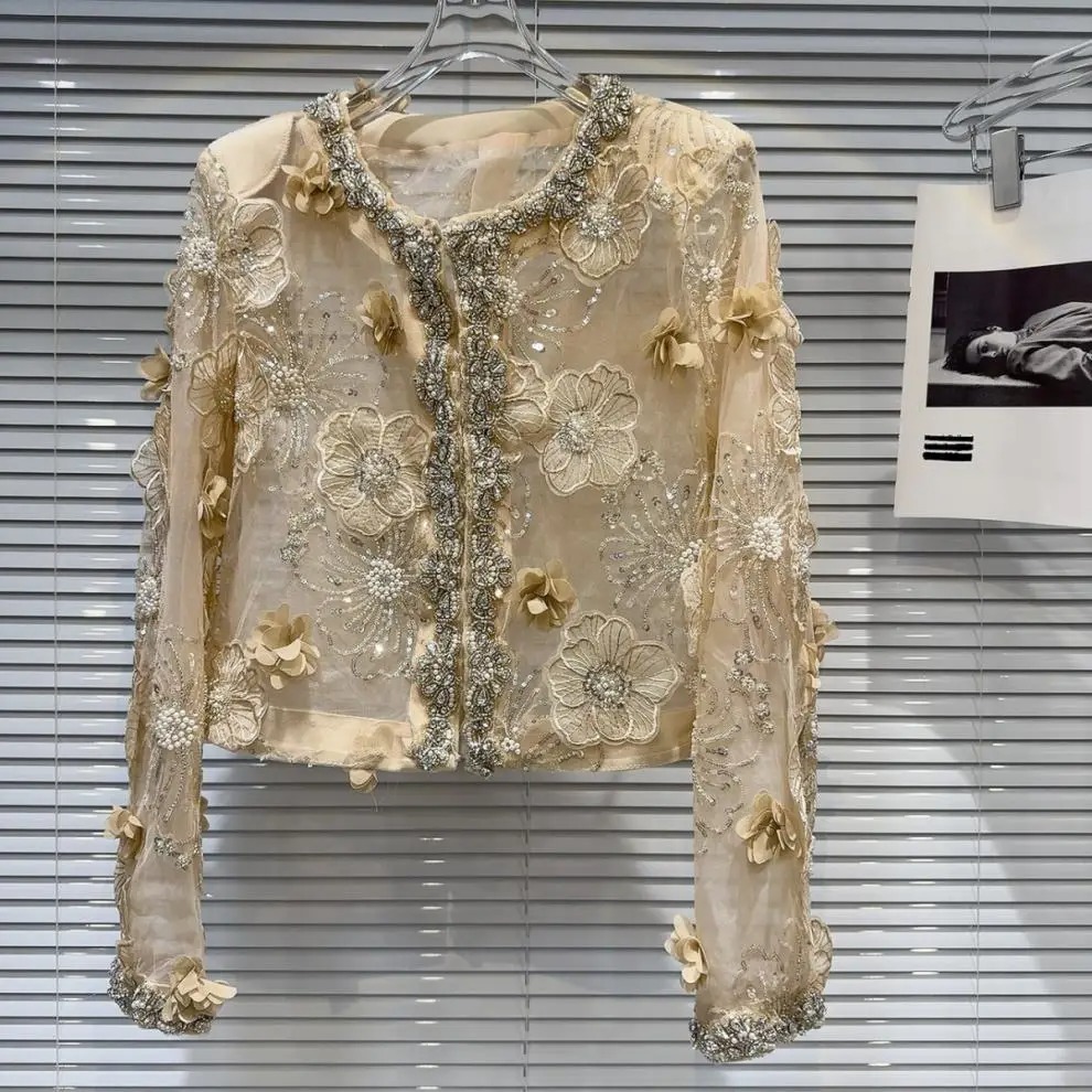 Embroidered Floral Sheer Jacket