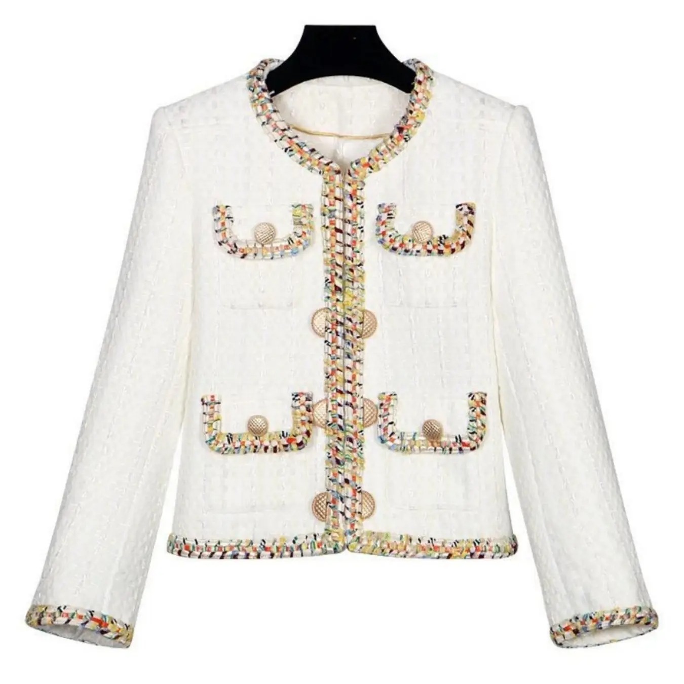 Elegant White Tweed Jacket