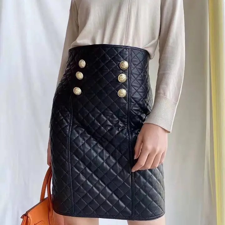 Quilted Leather Skirt